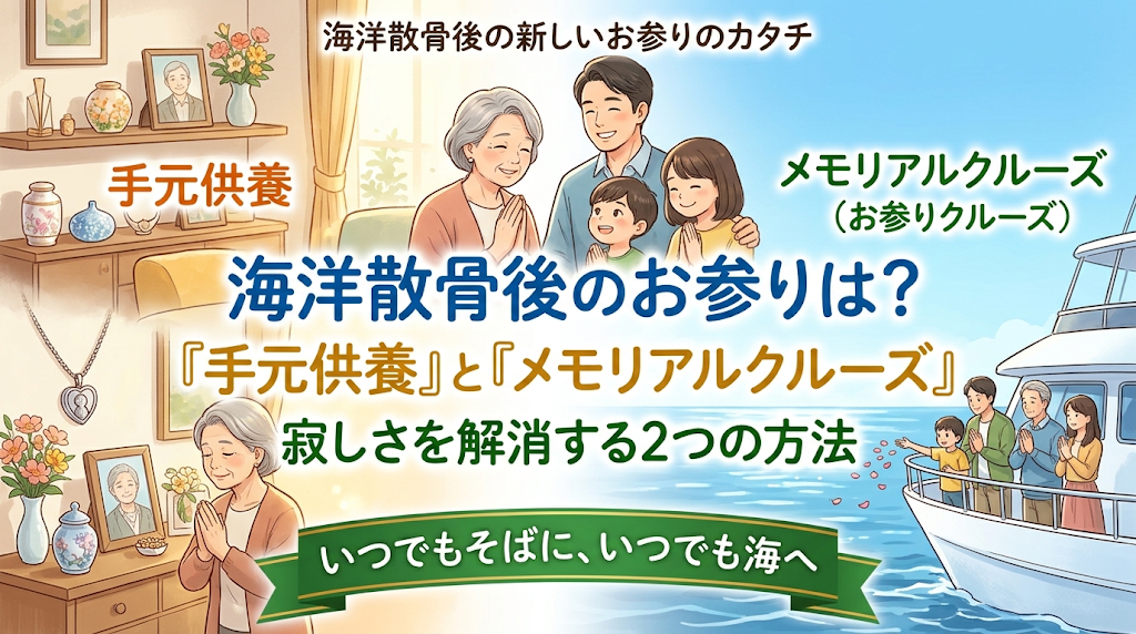 海洋散骨後のお参りは？「手元供養」と「メモリアルクルーズ」で寂しさ解消