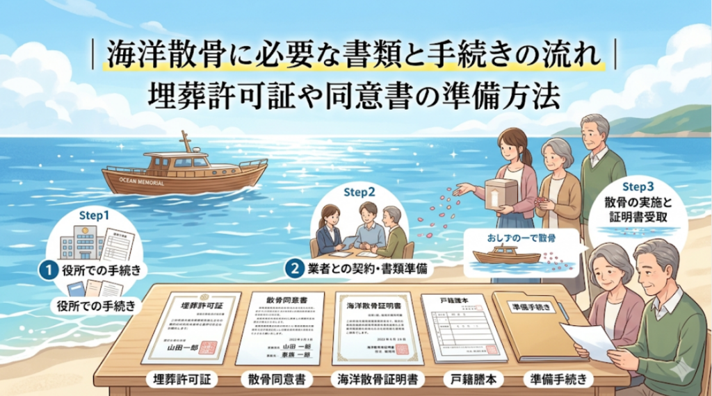 海洋散骨に必要な書類と手続きの流れ｜埋葬許可証や同意書の準備方法