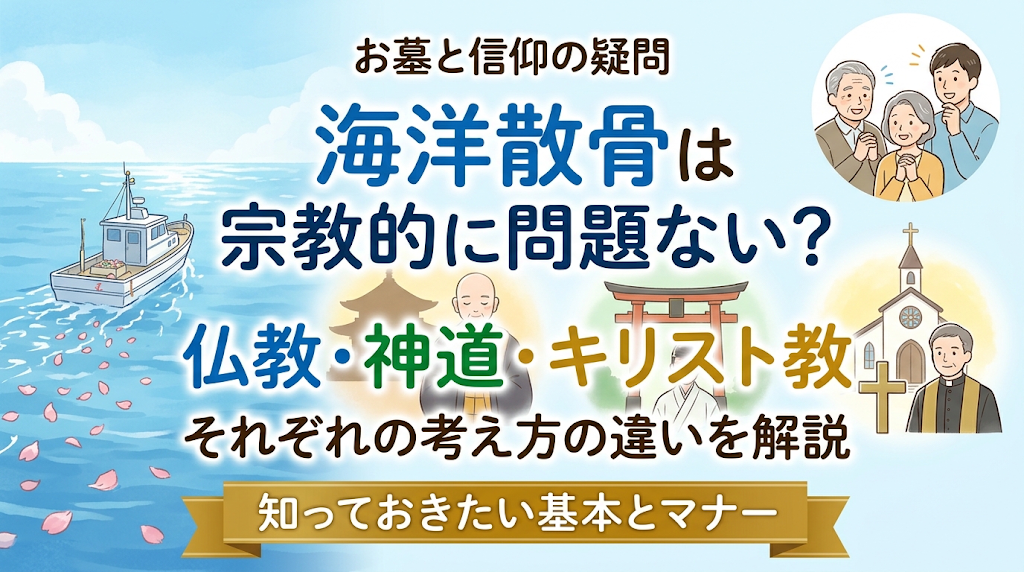 海洋散骨は宗教的に問題ない？仏教・神道・キリスト教との考え方の違い