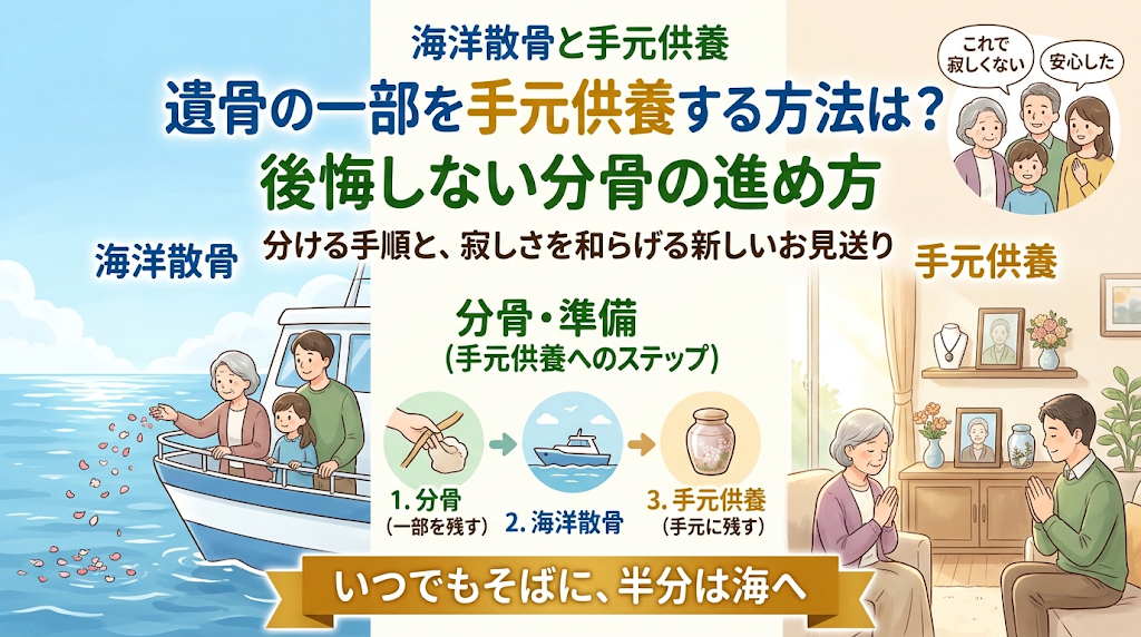 海洋散骨で遺骨の一部を手元供養する方法