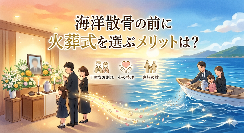 海洋散骨の前に火葬式を選ぶメリット（イメージ）