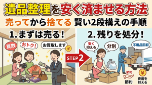 遺品整理を安く済ませる方法｜売ってから捨てる賢い2段構えの手順