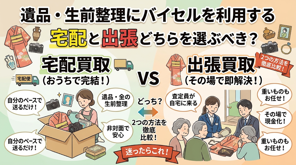 遺品・生前整理にバイセルを利用する｜宅配と出張どちらを選ぶ