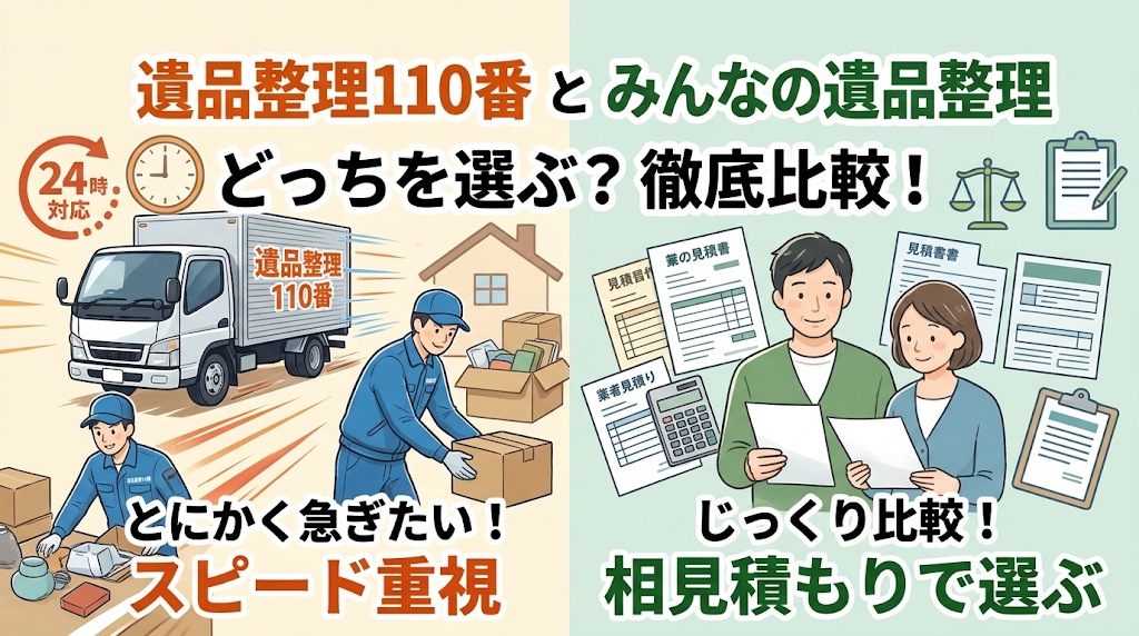 遺品整理110番とみんなの遺品整理の違い
