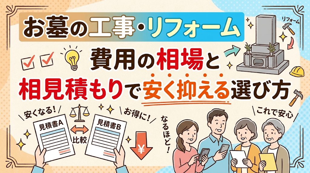 お墓の工事・リフォーム費用の相場と相見積もりで安く抑える